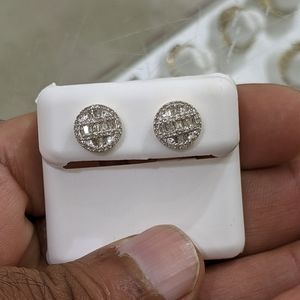 10kt real diamond stud earring